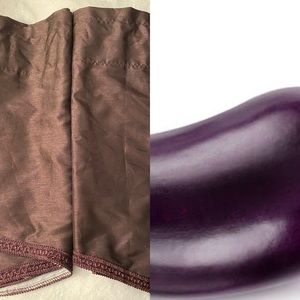 6/$20 HOME Eggplant Scalloped Valances (2) Lined. EUC